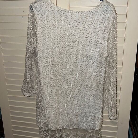 Indigo soul open knit sweater with lace bottom size medium - Picture 4 of 7